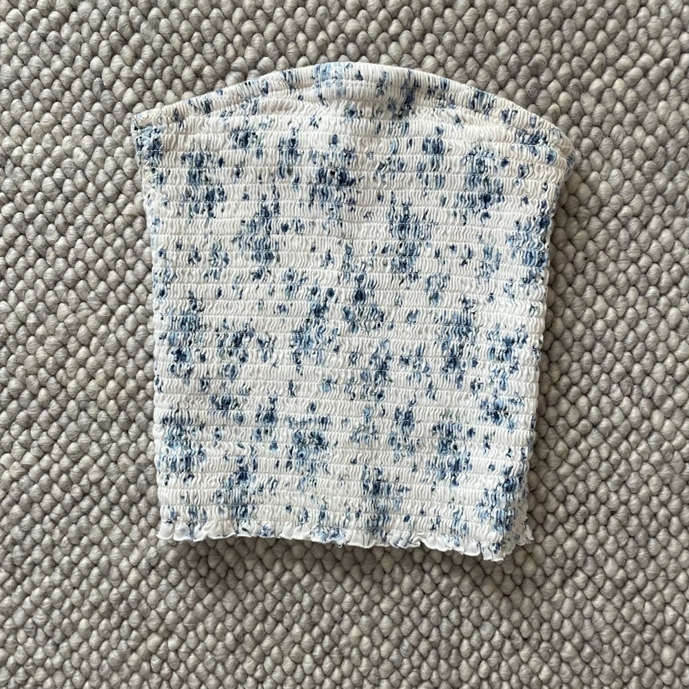 Garage Blue and White Crop Top